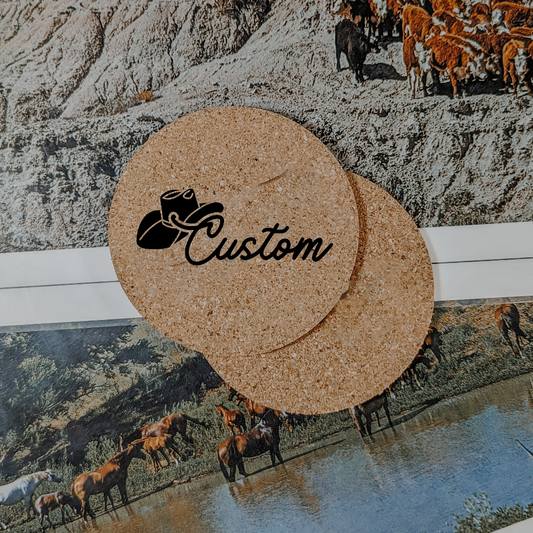 Custom Tipped Hat Coasters (set of 2)